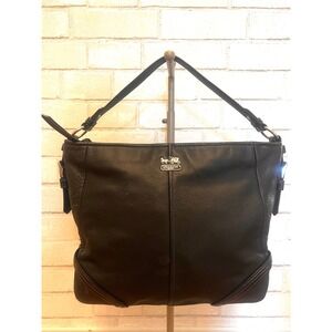 Coach Chelsea Jayden Black Pebbled Leather Hobo Shoulder Bag 18901 Silver Logo